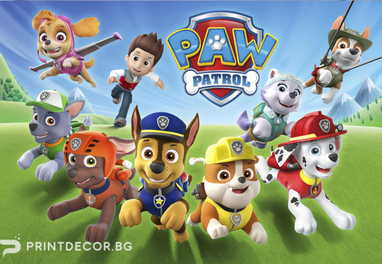 Детски тапет Спасителна мисия с кученцата от Пес Патрул / Paw Patrol 